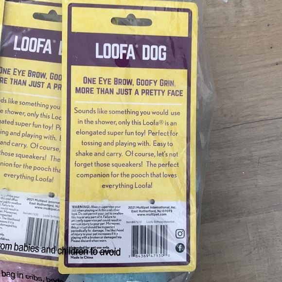 Dog Toy Birthday Loofa Blue Multipet 12 in - Picture 5 of 6